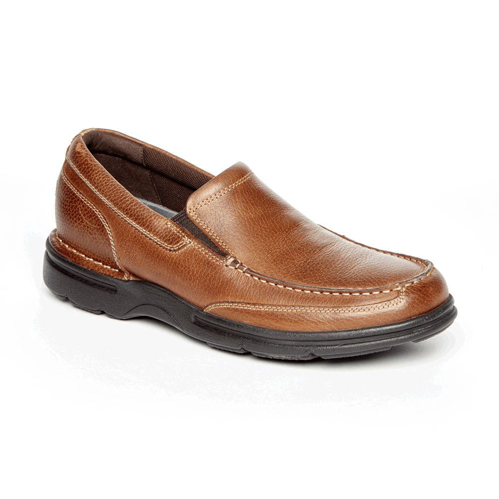 Rockport Mens Slip-On Brown - ProWalker Eureka Plus - UK 704-DTUWGO